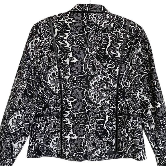 Coldwater Creek Black and‎ White Blazer Petite - M Excellent - Picture 10 of 13